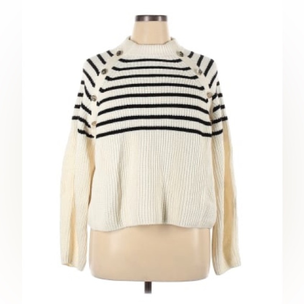 H&M Ribbed crewneck striped sweater - XL